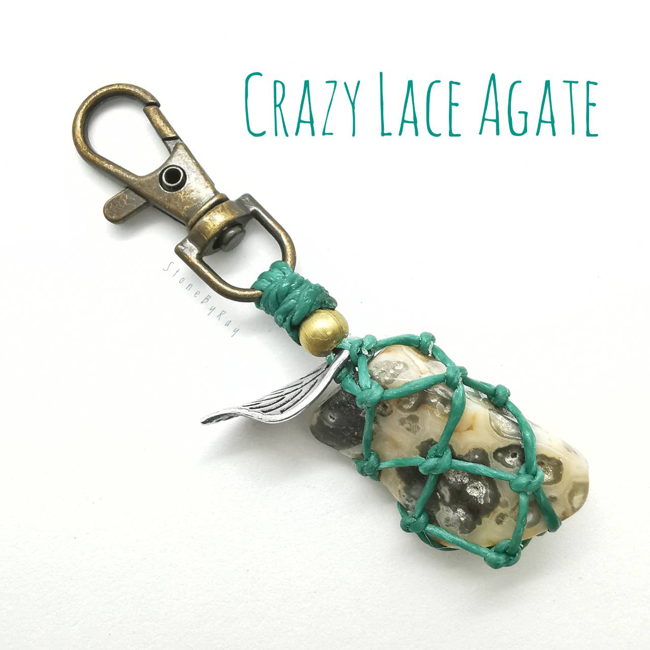 พวงกุญแจหินเครซี่เลสอาเกต (Crazy Lace Agate)