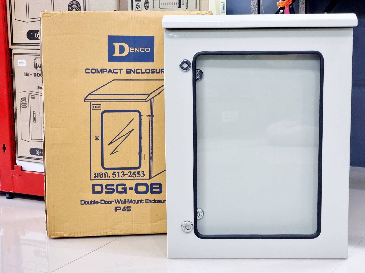 ตู้ดีซีคอมบายเนอร์ 8 สตริงสำหรับระบบโซล่าเซลล์เบรกเกอร์ซํนทรี 1000V DC combiner box 8string Ongrid, Hybrid, Offgrid system (ตู้กระจกสองชั้นกันน้ำแบบมีหลังคา IP45)