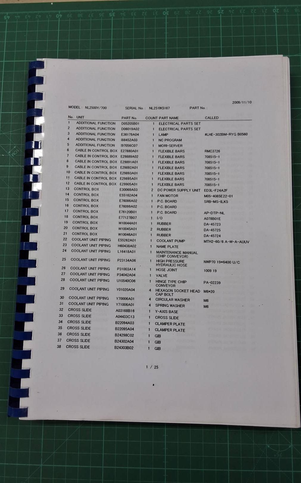 MORI SEIKI NL2500Y/700 MSX-850 LADDER DIAGRAM
