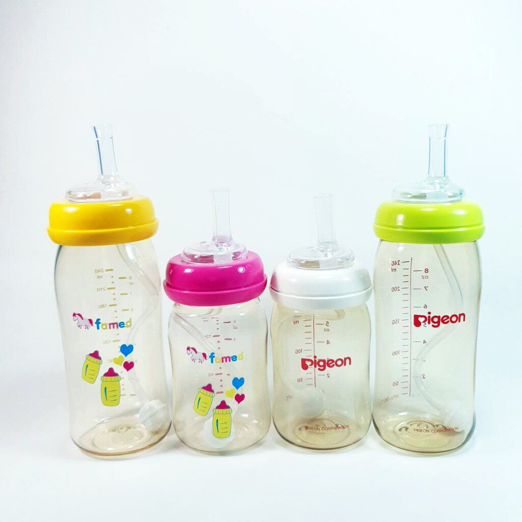 หลอดหัดดูดพีเจ้นคอกว้าง เฟเมดคอกว้าง หลอดนั่งดื่ม กันสำลัก ไม่ดูดไม่ไหล