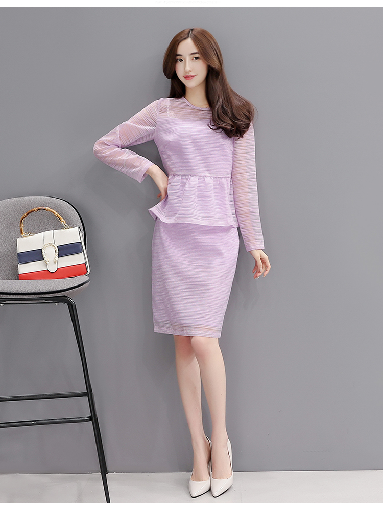 kudapy set เสื้อและกระโปรงสีม่วงพาสเทลสวยหวาน