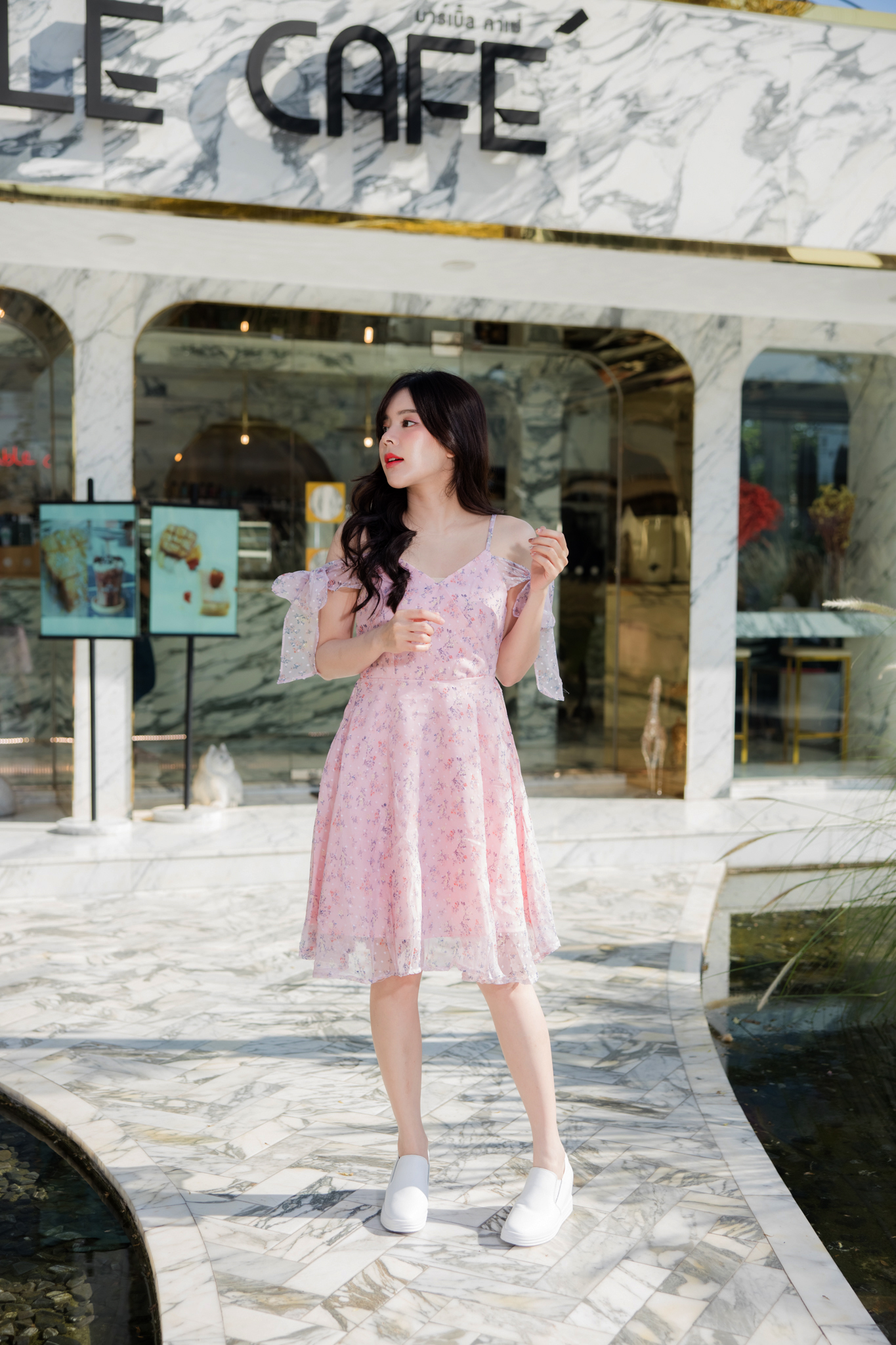 kudapy เดรสสั้นผ้าชีฟองสีชมพู/สีครีม/สีม่วง งานดีมากค่ะรุ่นนี้ สินค้าขายในห้าง รับรองไม่ผิดหวังค่ะ