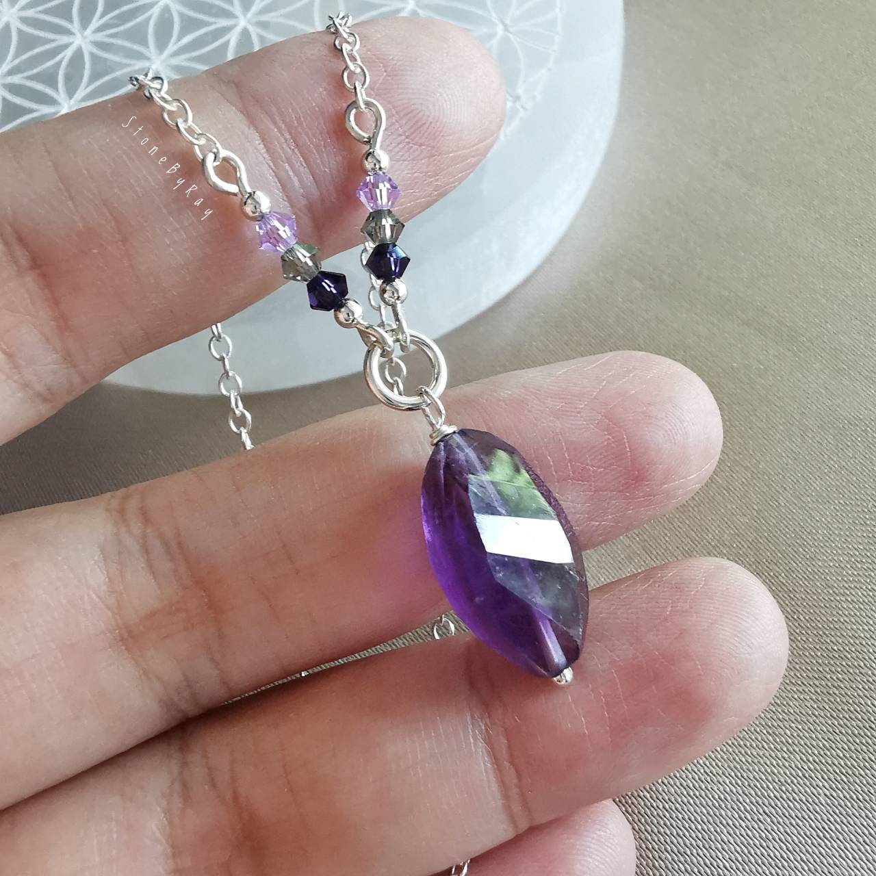 สร้อยคอเงินจี้หินอเมทิสต์ Amethyst