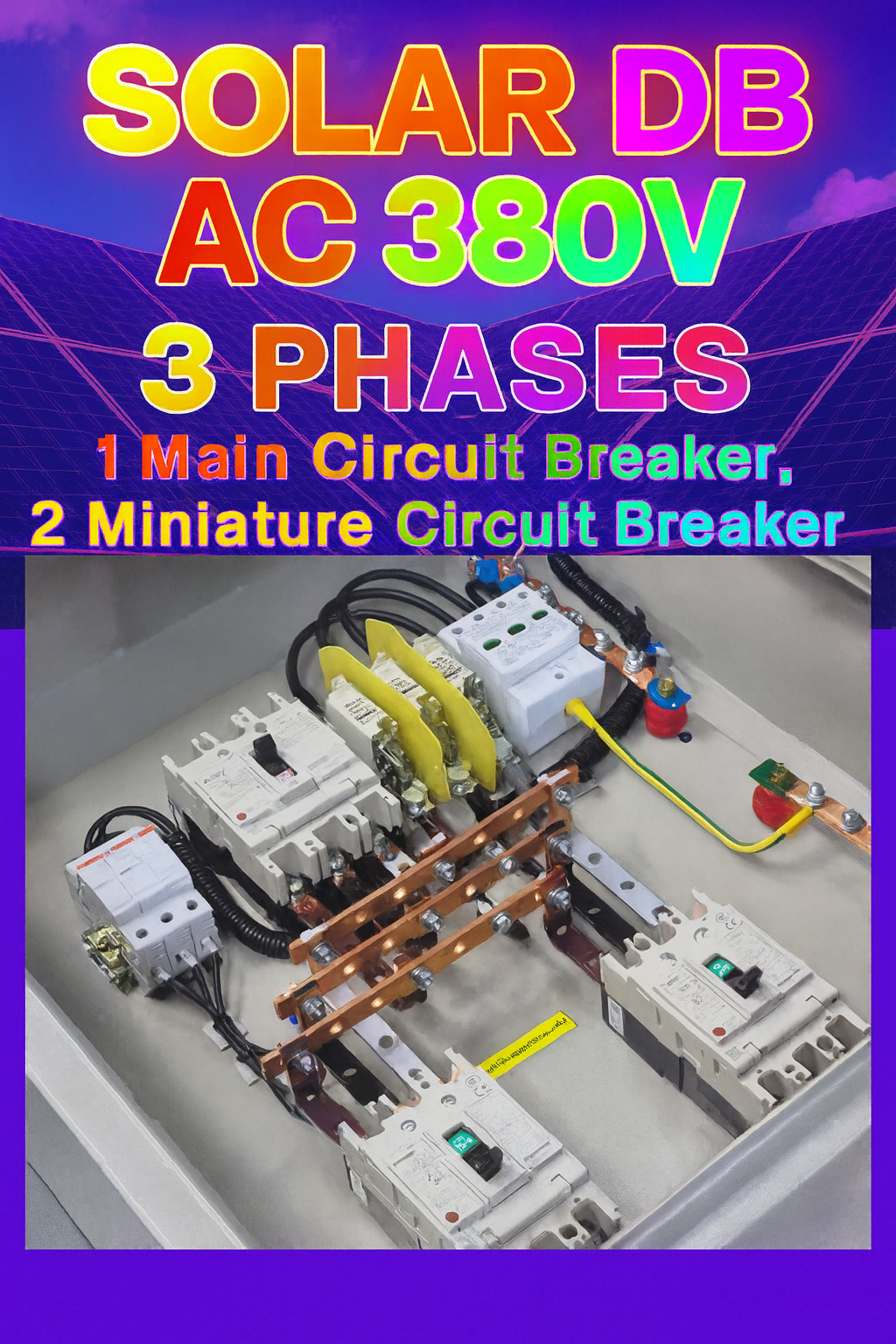 SOLAR DB AC 380V – 3 Phases, 1 Main Circuit Breaker, 2 Miniature Circuit Breaker