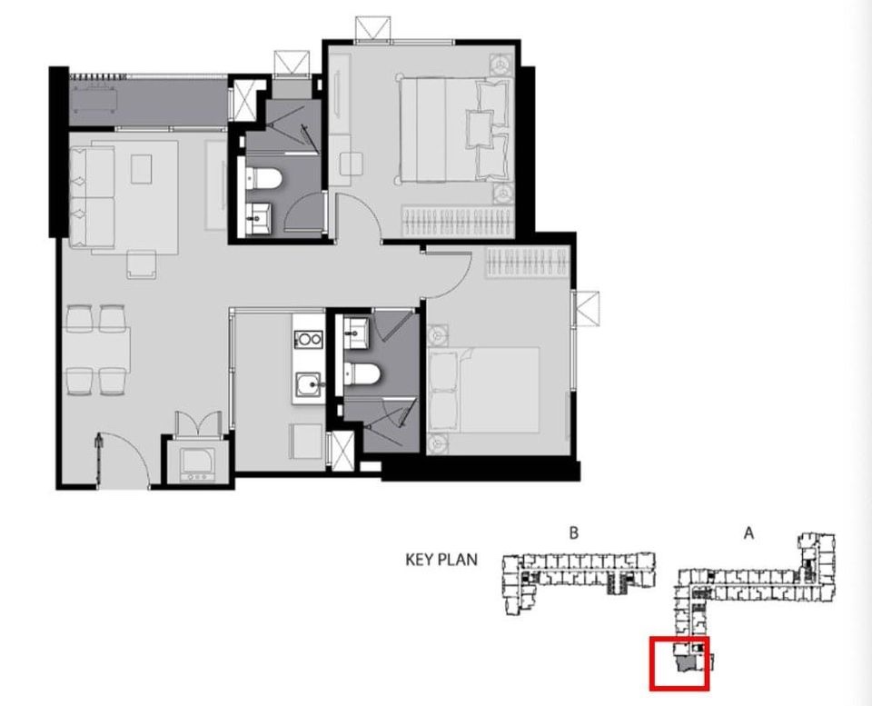 ปล่อยเช่าคอนโด Life Asoke - Rama 9 (ไลฟ์ อโศก - พระราม 9) - 2ห้องนอน 1ห้องครัว 1ห้องนั่งเล่น 2ห้องน้ำ - ใกล้ MRTพระราม9และเพชรบุรี/เซ็นทรัล/มศว. - ขนาดห้อง 60 ตรม. ชั้น 37