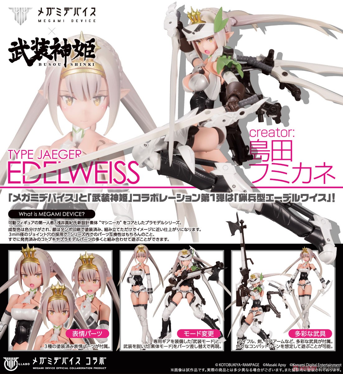 4934054130658 Type Jaeger Edelweiss (Plastic model) โมประกอบ//Kotobukiya// สูง 13.5 cm**