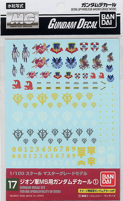 4573102574893 GUNDAM DECAL 17 MG MULTIUSE - ZEON