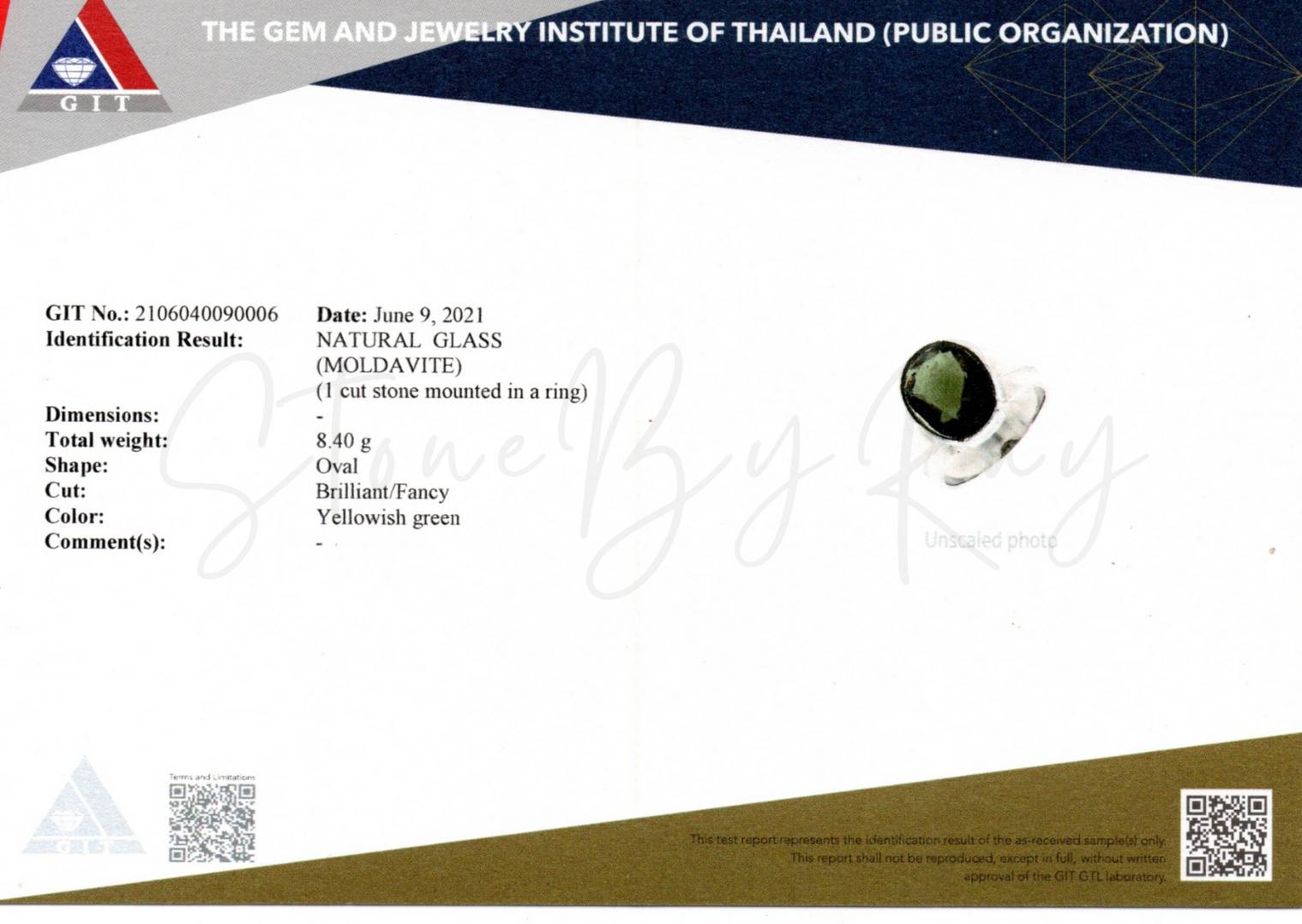 แหวนเงินสะเก็ดดาวโมดาไวท์(Moldavite)
