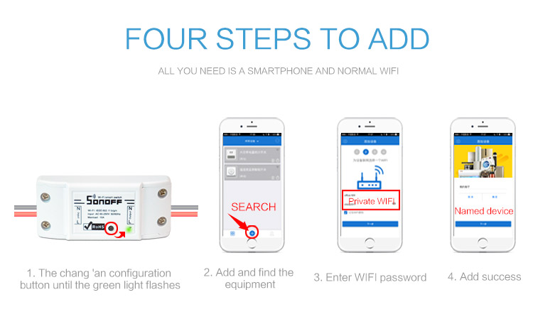 SONOFF WiFi สวิตซ์ควบคุมเปิดปิดไร้สายผ่าน Wi-Fi (iOS & Android)