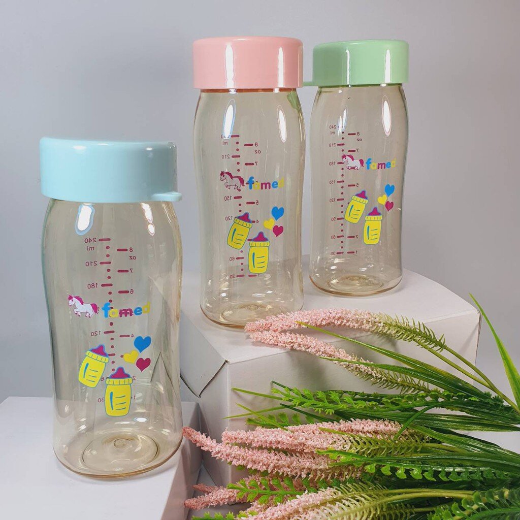 ขวดเก็บน้ำนม ขวดนม PPSU สีชา ขวดเก็บน้ำนมแม่ ใส่กับกรวยปั๊มนมได้ ขวดเก็บสต๊อกน้ำนม BPA FREE