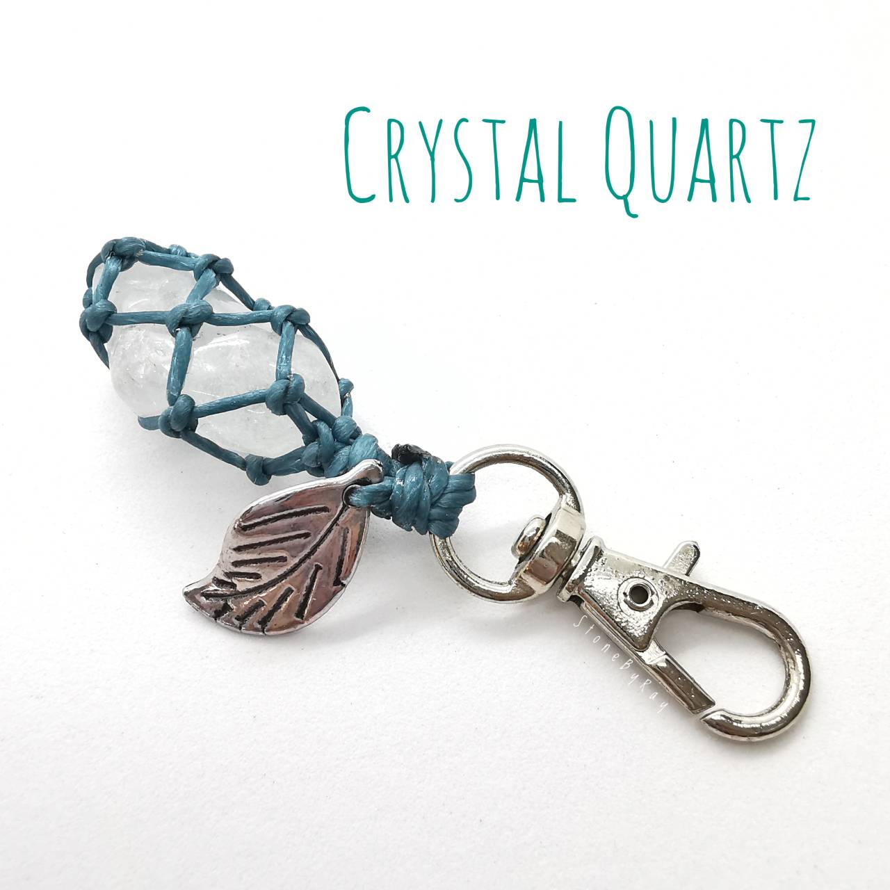 พวงกุญแจเชือกถักหินคริสตัลควอตซ์ Crystal Quartz