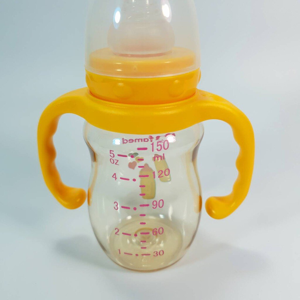 ขวดนมคอแคบ famed เฟเมด มีแขนจับ PPSU สีชา 5ออนซ์ และ 8ออนซ์ 👍ของใหม่