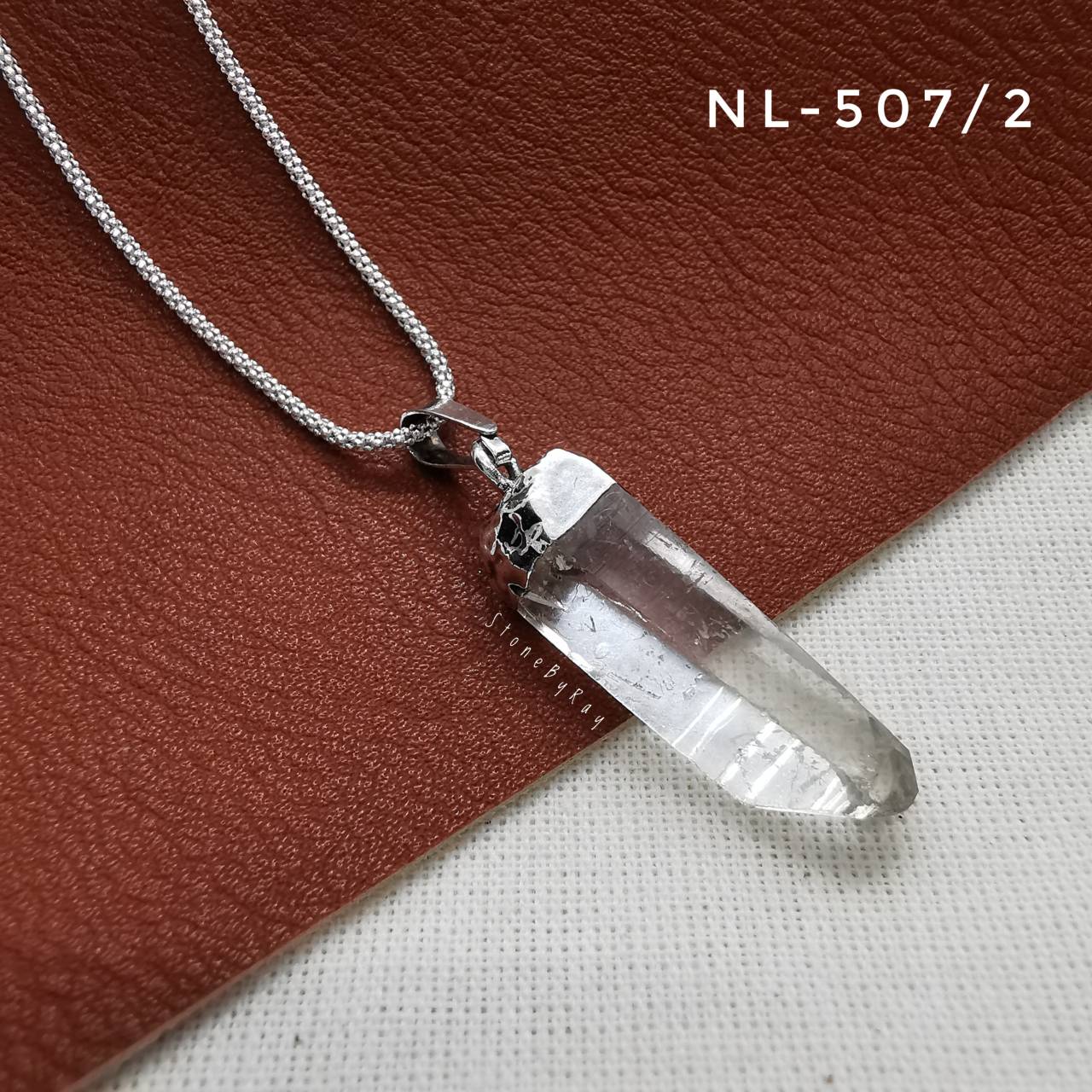 สร้อยคอเงินจี้หินคริสตัลควอตซ์ผลึกธรรมชาติ Crystal Quartz
