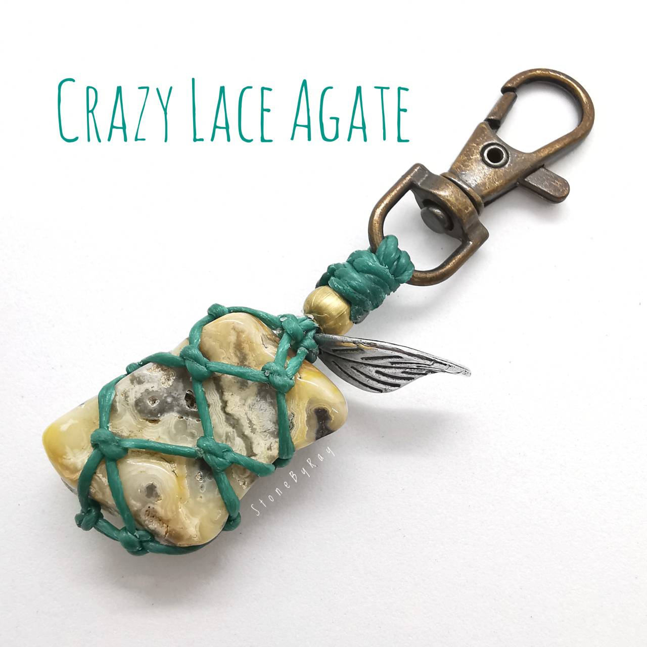 พวงกุญแจหินเครซี่เลสอาเกต (Crazy Lace Agate)