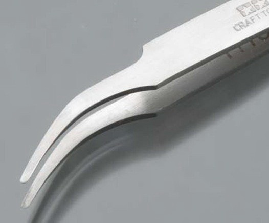 74108 HG Angled Tweezers Round Tip คีมหนีบ ปากมน 4950344079155