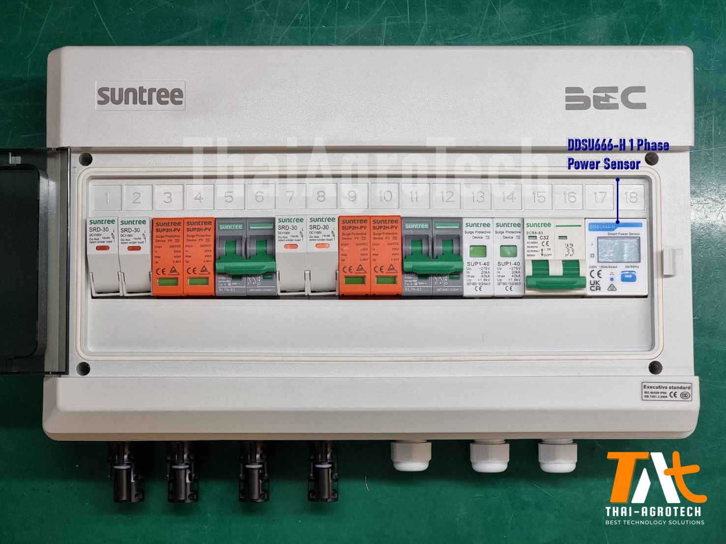 ตู้คอมบายเนอร์ OnGrid AC-DC Combiner box 2String สำหรับระบบออนกริดขนาด 3-5Kw 1Phase พร้อม mart meter กันย้อน 1เฟส HUAWEI รุ่น DDSU666-H ระบบออนกริด HUAWEI แท้100%