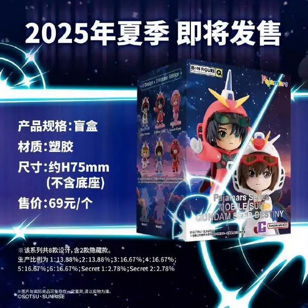 Bandai ****แบบสุ่ม-จุ่มเดี่ยว*** 6974913234956 BNFIGURE Q MOBILE SUIT GUNDAM SEED DESTINY PAJAMARS VER.** แบบสุ่ม *