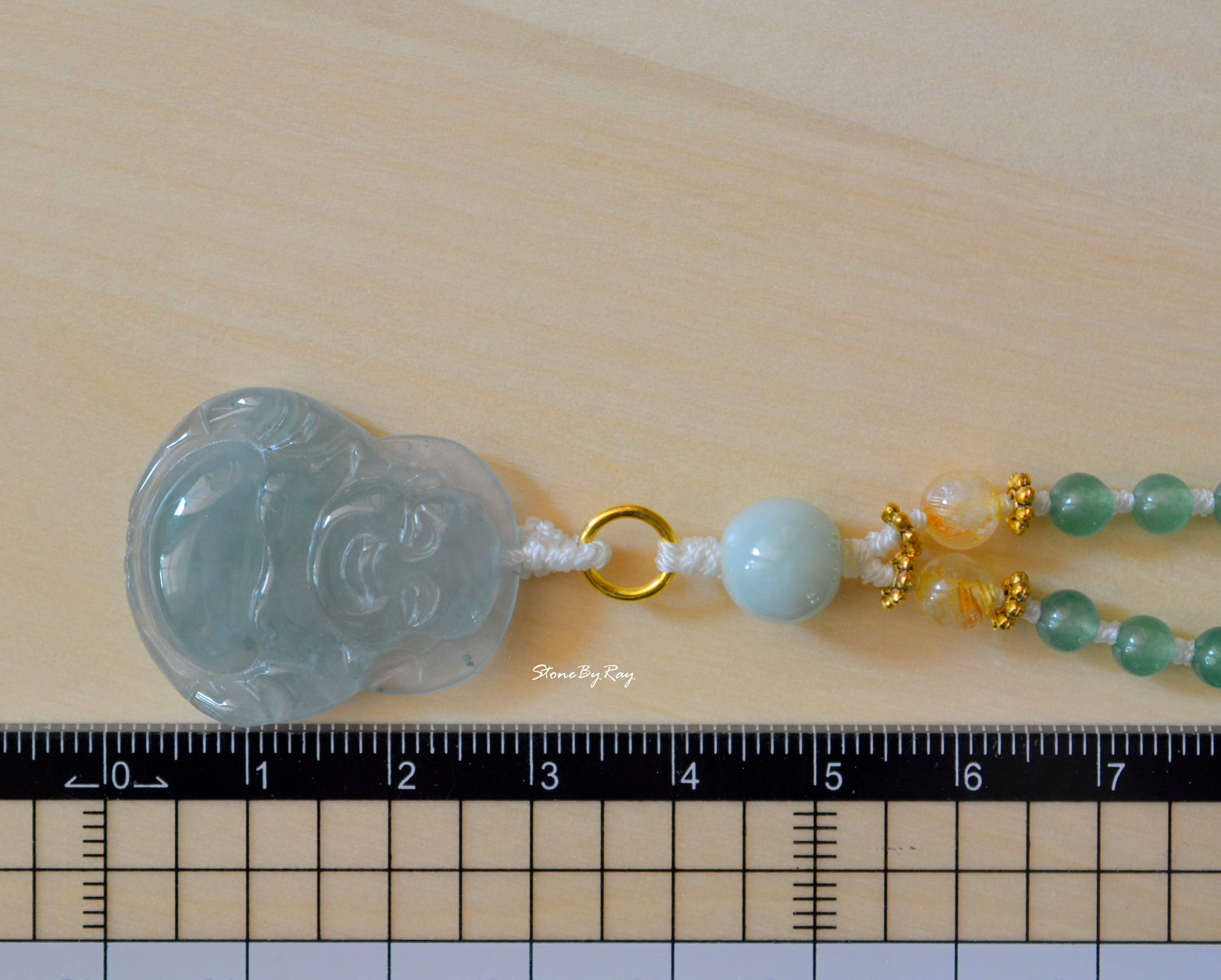 สร้อยคอมงคล108จี้พระสังกัจจายหยก(Happy Buddha)