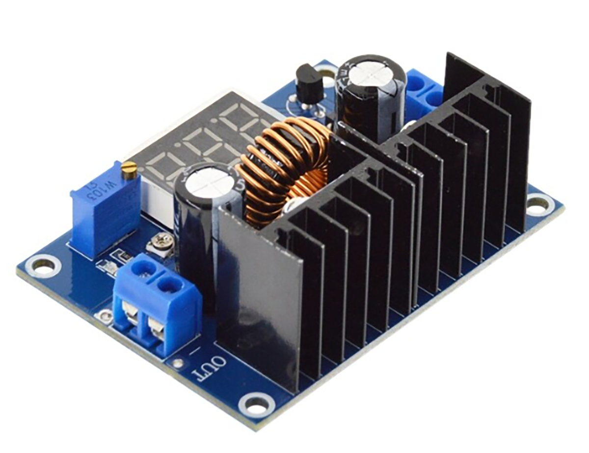 XL4016E1 step down 8A โมดูลเรกูเลต แปลงไฟจาก 4-38V เป็น 1.25-36V กระแสสูงสุด 8A พร้อมโวลต์มิเตอร์