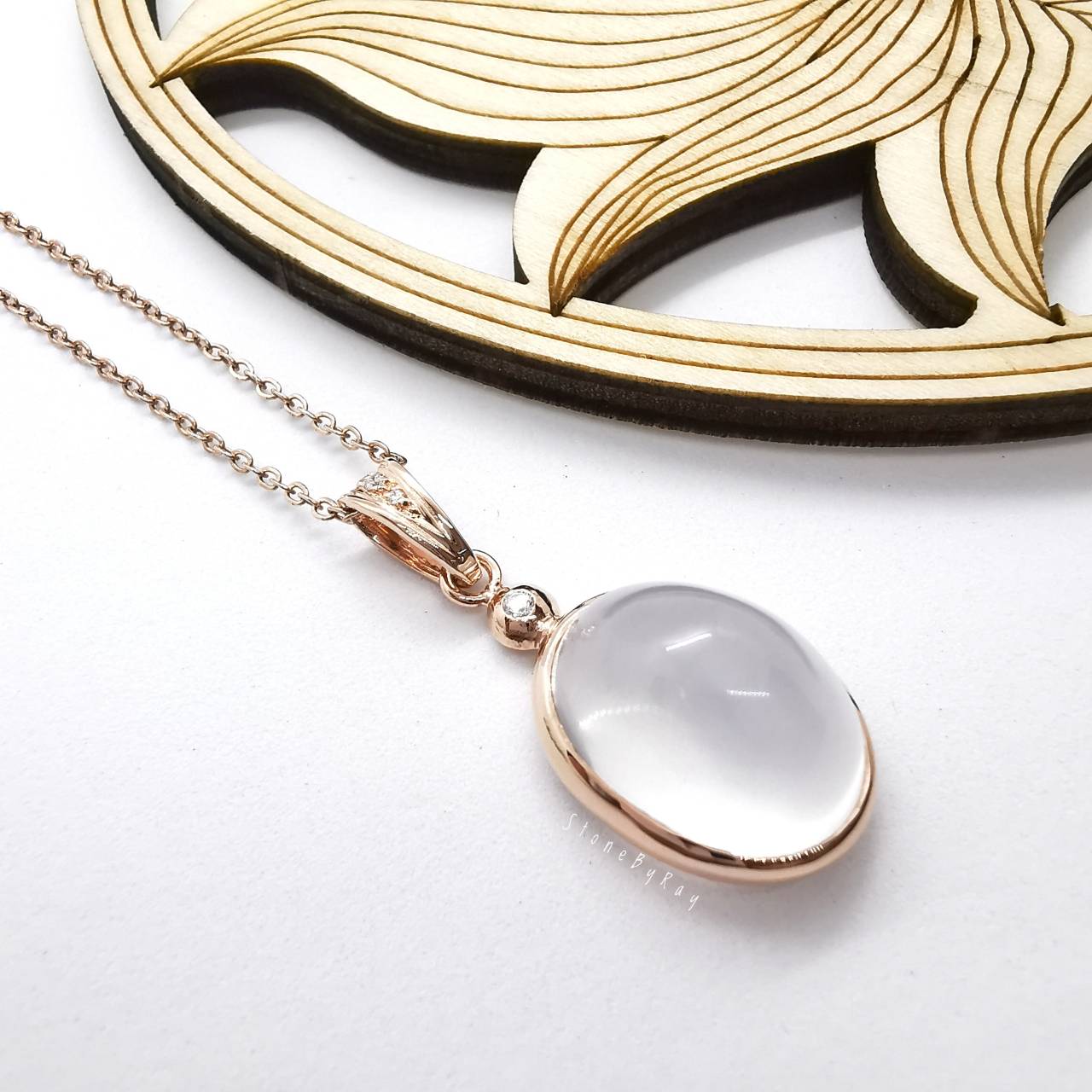 สร้อยคอเงินจี้หินมิลกี้ควอตซ์ Milky Quartz