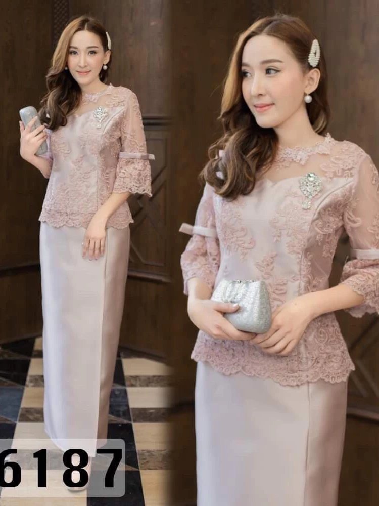 kudapy ชุดเซ็ทเสื้อ+กระโปรงพับทบหน้า งานผ้าไหมอิตาลีเนื้อผ้ามันเงา (มีซับในช่วงลูกไม้ป้องกันการระคายเคือง)