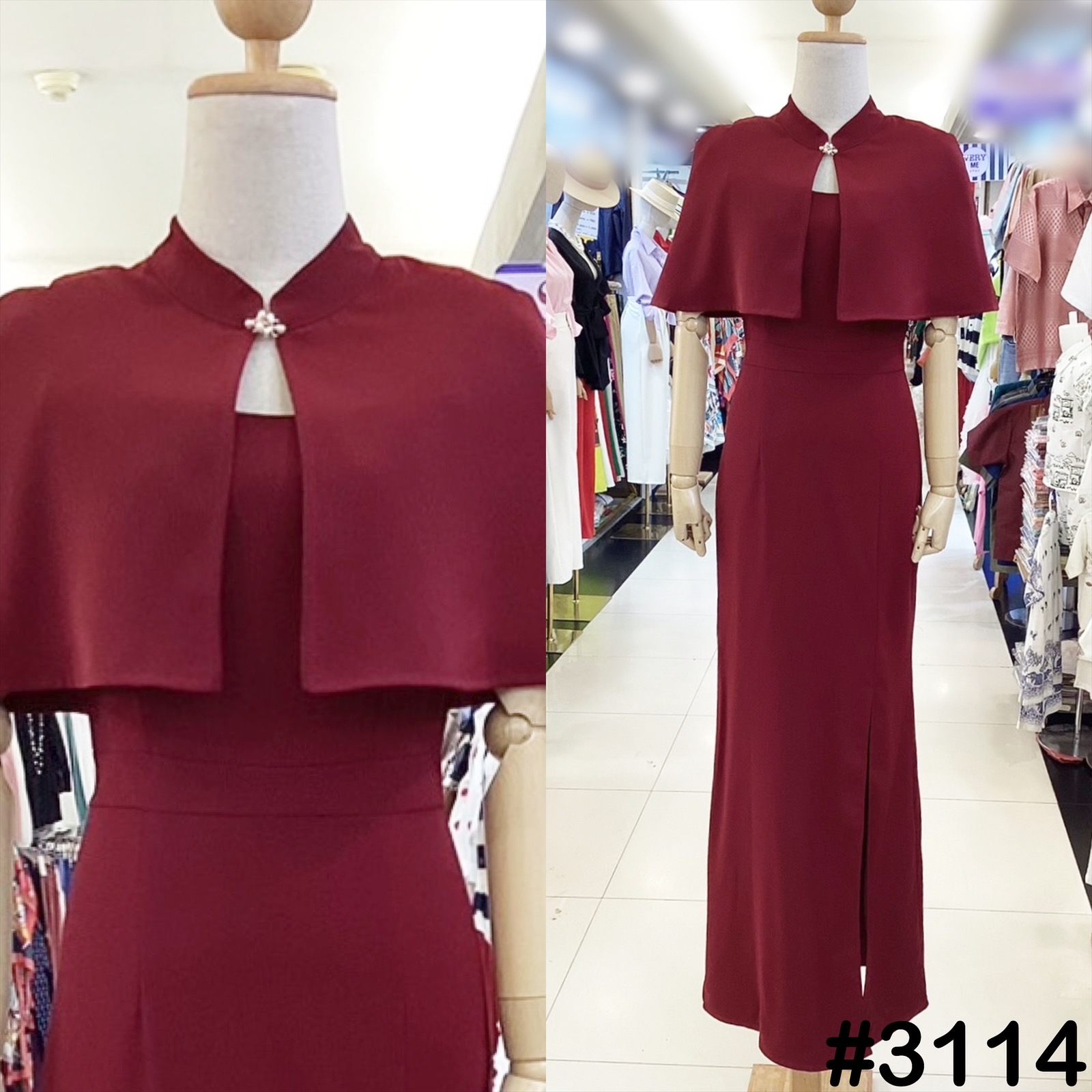 kudapy เดรสยาวตรุษจีนทันสมัย แต่งปกสวย สีขาว,ฟ้า, แดง, น้ำตาล, ชมพู