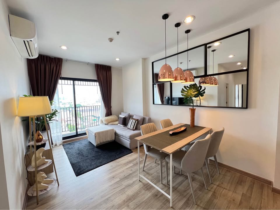 ให้เช่าห้องแบบ 2ห้องนอน 2ห้องน้ำ วิวโค้งแม่น้ำเจ้าพระยา โซนพื้นที่ ถนนเจริญนคร BTS กรุงธน คอนโด Niche Mono Charoen Nakorn (นิช โมโน เจริญนคร) High Rise ขนาดห้อง 60 ตรม. ชั้น 16