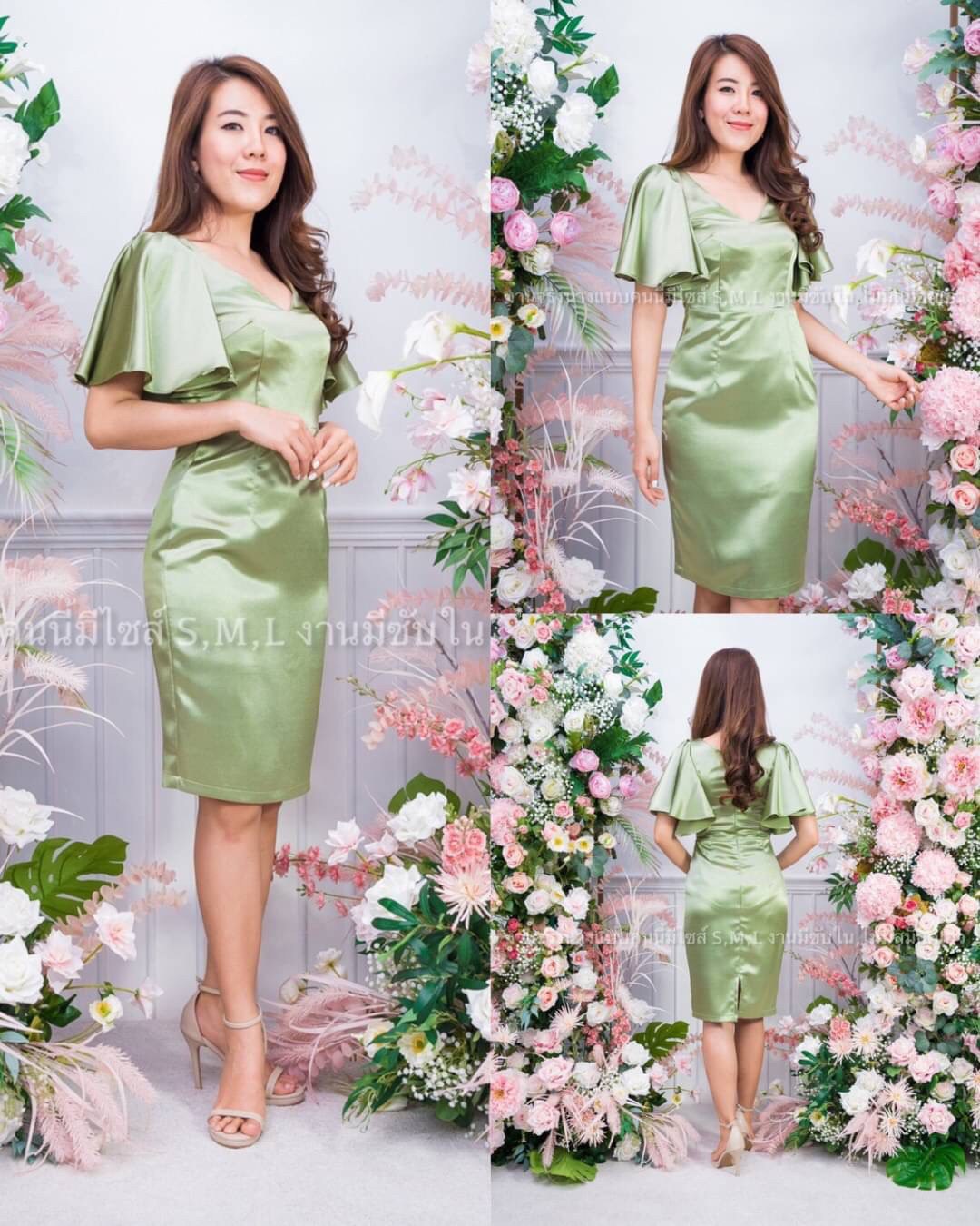 kudapy เดรสสั้นคอวี แขนระบาย ทรงเข้ารูป ผ้าเปเป้ไม่ยืด สีชมพูพิ้งโกลด์,แดงไวน์,นู้ด(ทองอ่อน),โอวัลติน,น้ำตาลอิฐ ,มิ้นหม่น,ฟ้าเข้มอมเทา ,เขียวทะเล, เทา ,ส้มอิฐ,โอรสโกลด์