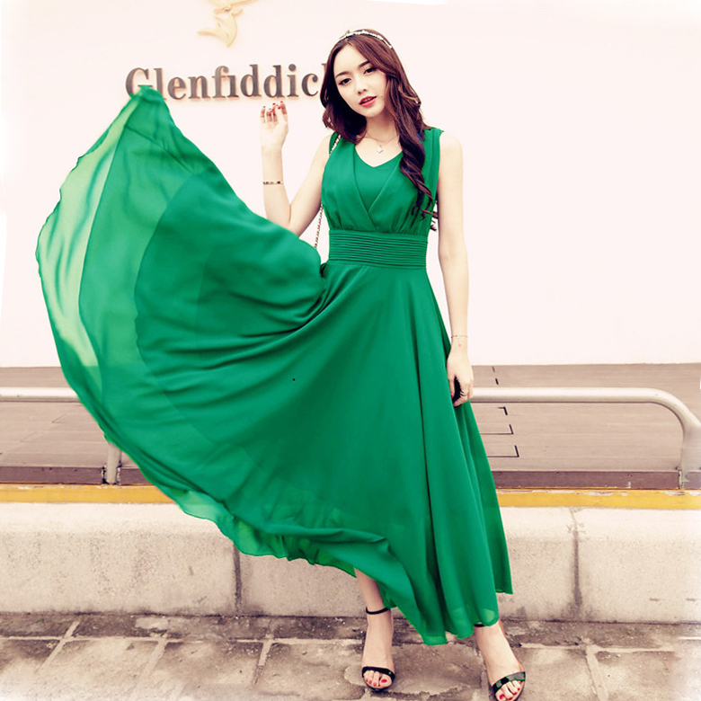 kudapy แม็กซี่เดรสยาวคอวีสีชมพูโอรส/สีม่วง/สีขาว/สีเขียวเข้ม/สีน้ำเงินสด เดรสยาวแขนกุด ผ้าชีฟองทิ้งตัว พริ้วมากค่ะรุ่นนี้ใส่ไปทะเล ไปงานได้น้าา