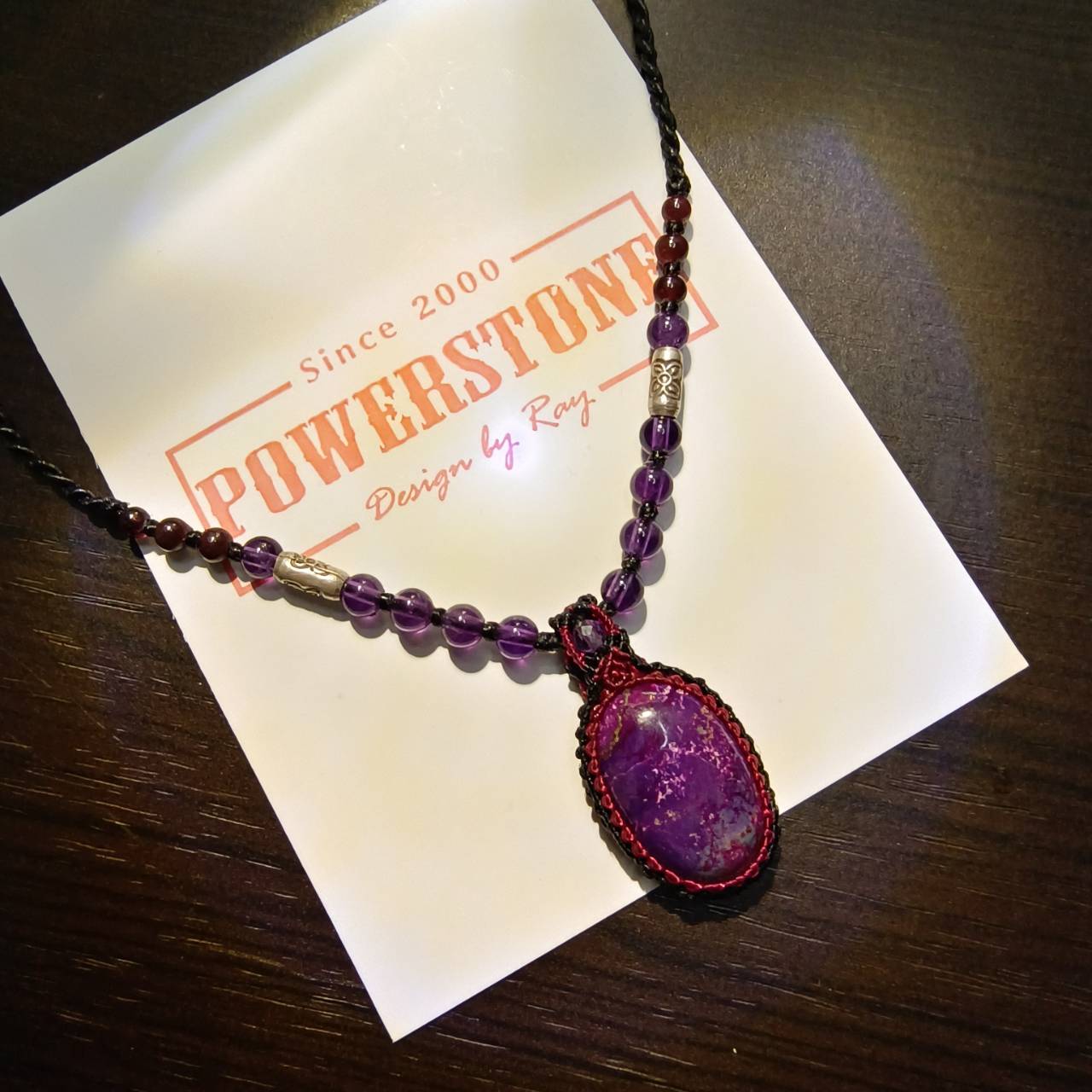 สร้อยคอเชือกถักหินซูกิไลท์ Sugilite