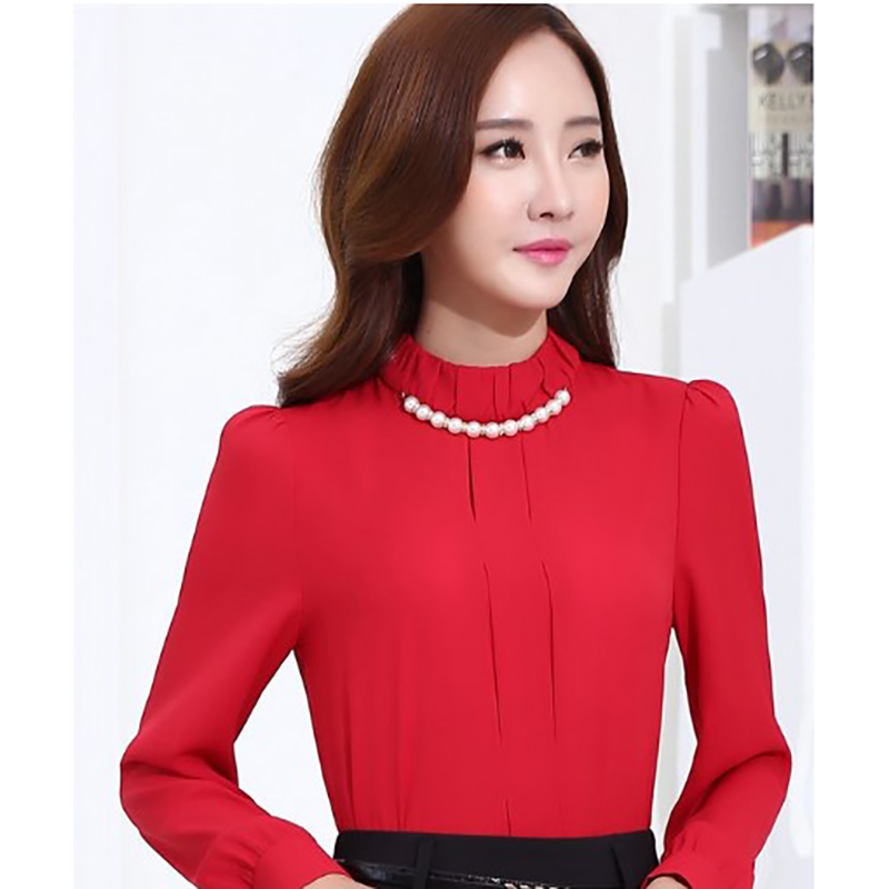 kudapy เสื้อทำงานผู้หญิงแฟชั่น คอเต่า สีแดง เสื้อใส่ทำงาน สวยดูดีใส่สบายตัว