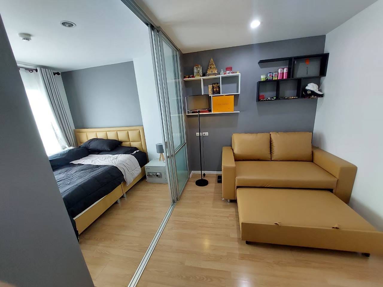 ปล่อยเช่าคอนโด Lumpini Ville On Nut 46 (ลุมพินี วิลล์ อ่อนนุช 46) - 1ห้องนอน 1ห้องน้ำ 1ห้องนั่งเล่น - ใกล้ ต้นซอยBTSอ่อนนุช ท้ายซอยMRTศรีนุช - ขนาดห้อง 27 ตรม. ชั้น 6