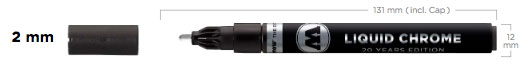 pumpmarker liquid chrome 2mm. (molotow) สีโครมแบบปากกา