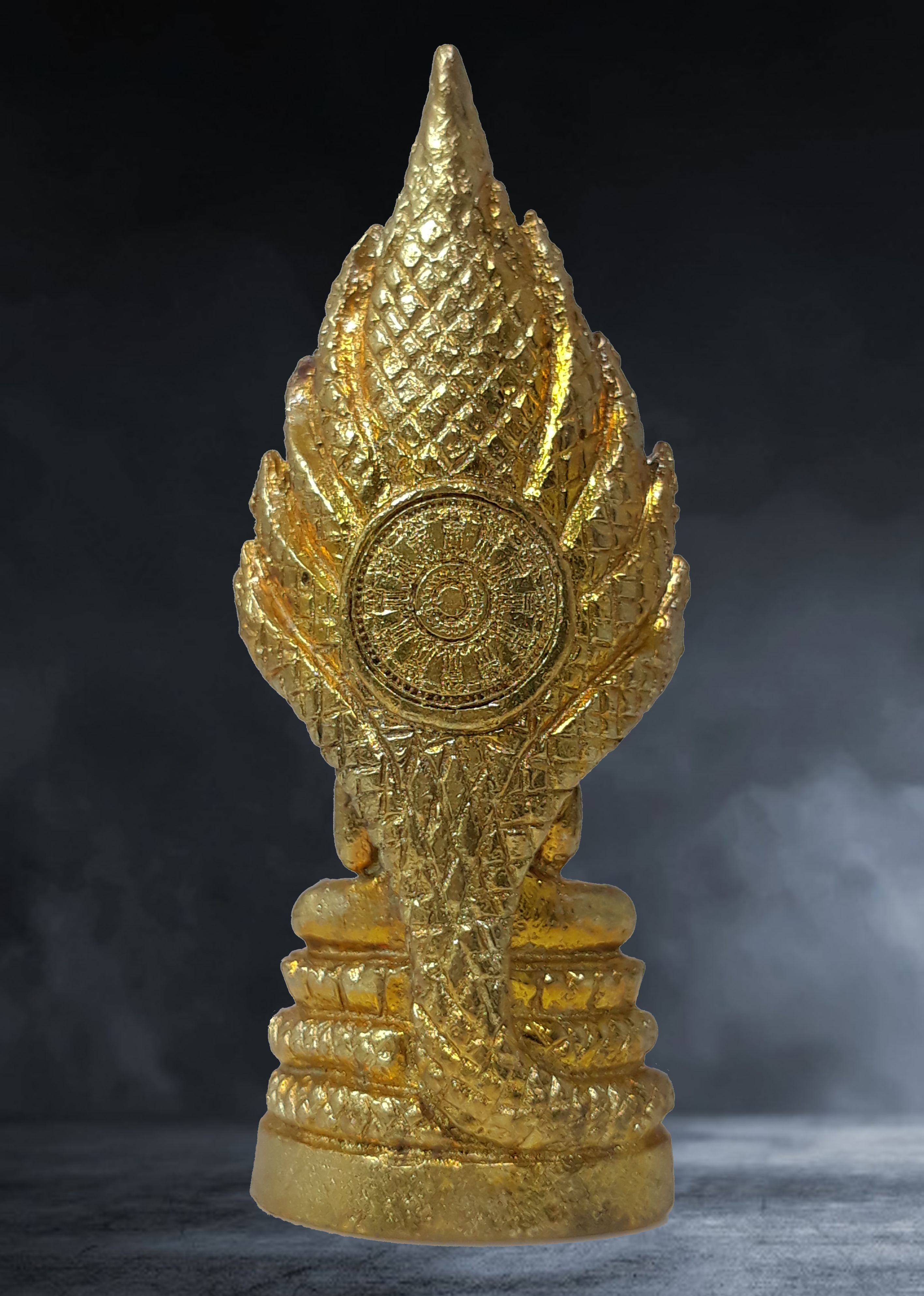 รูปหล่อ พระนาคปรก วัดป่าอ้อ จ.อุทัยธานี เนื้อกะหลั่ยทอง ปี ๒๕๖๐