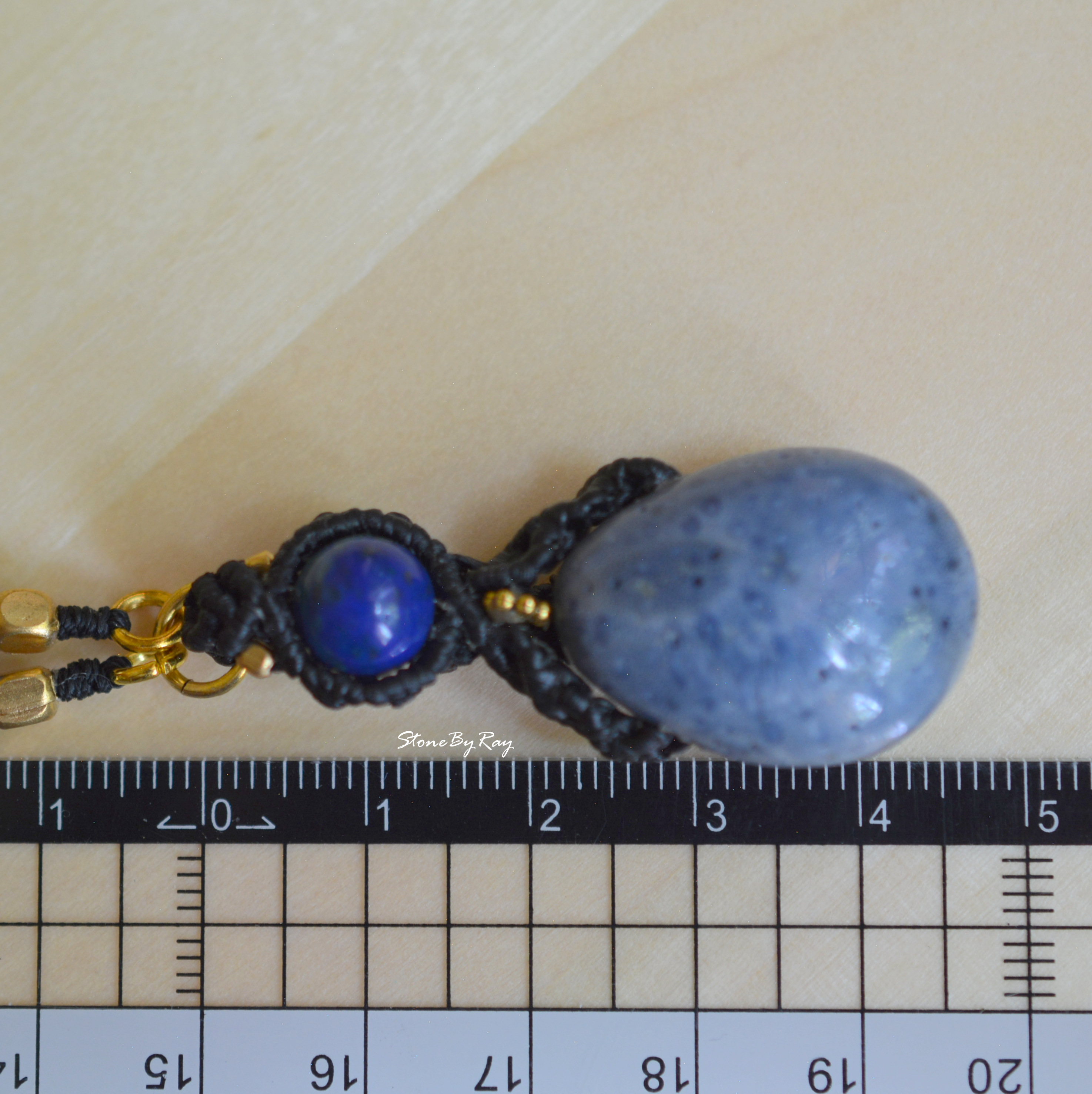 สร้อยคอมงคล108จี้หินปะการังสีน้ำเงิน(Blue Coral)