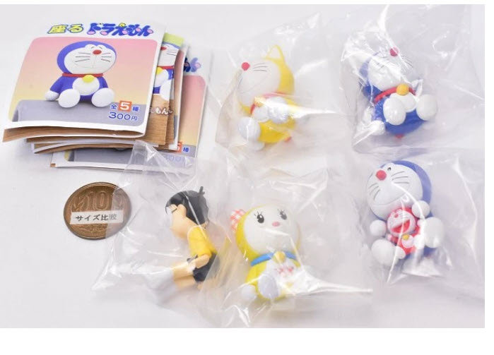 gashapon 4580045304593 gashapon doraemon นั่ง (set of 5)