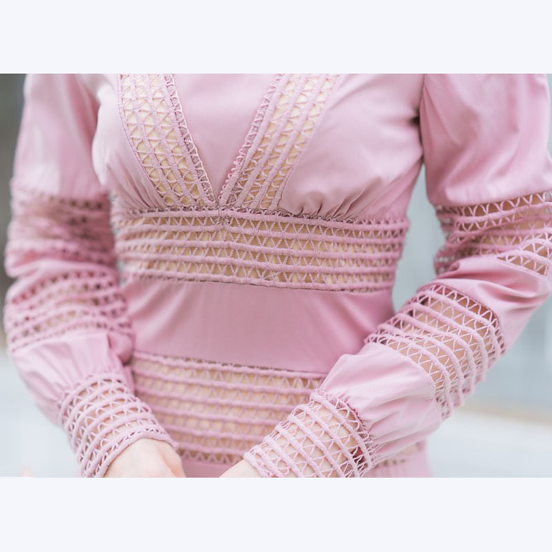 kudapy เดรสสั้นสีชมพู,สีขาว .แขนยาวตาข่ายซับครีมใส่สบายสวยดูดีมากๆ