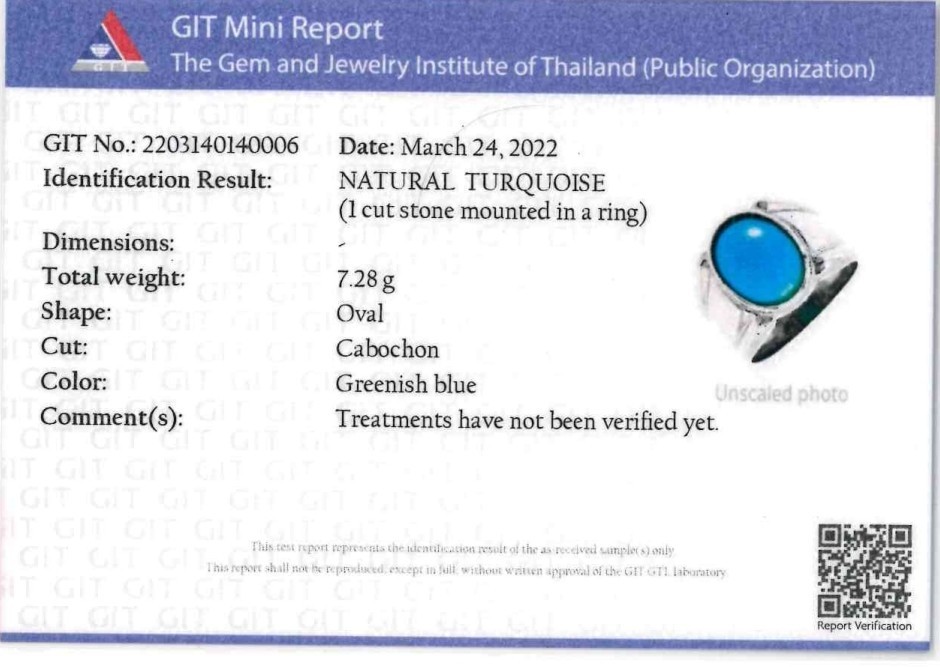 แหวนเงินหินเทอร์ควอยส์ Turquoise
