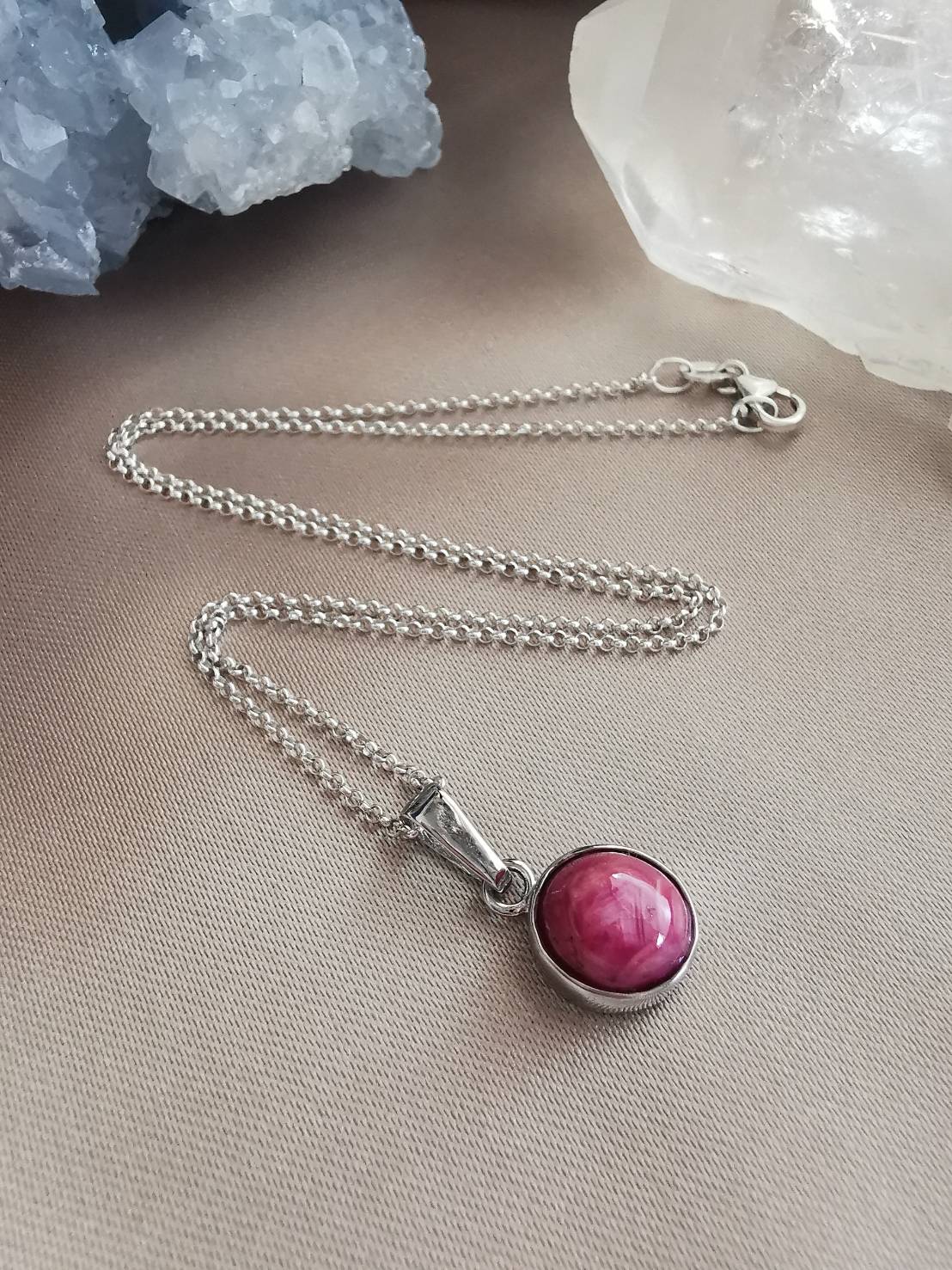 สร้อยคอเงินจี้พลอยทับทิม Ruby