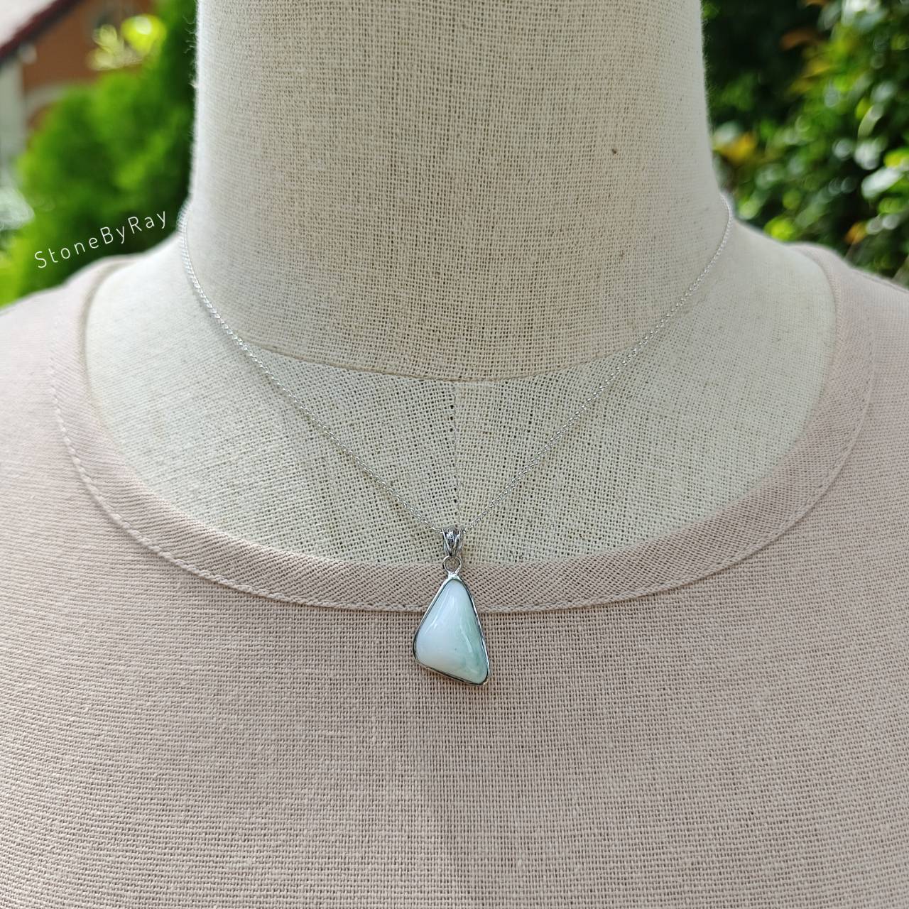 สร้อยคอเงินจี้หินลาริมาร์ Larimar