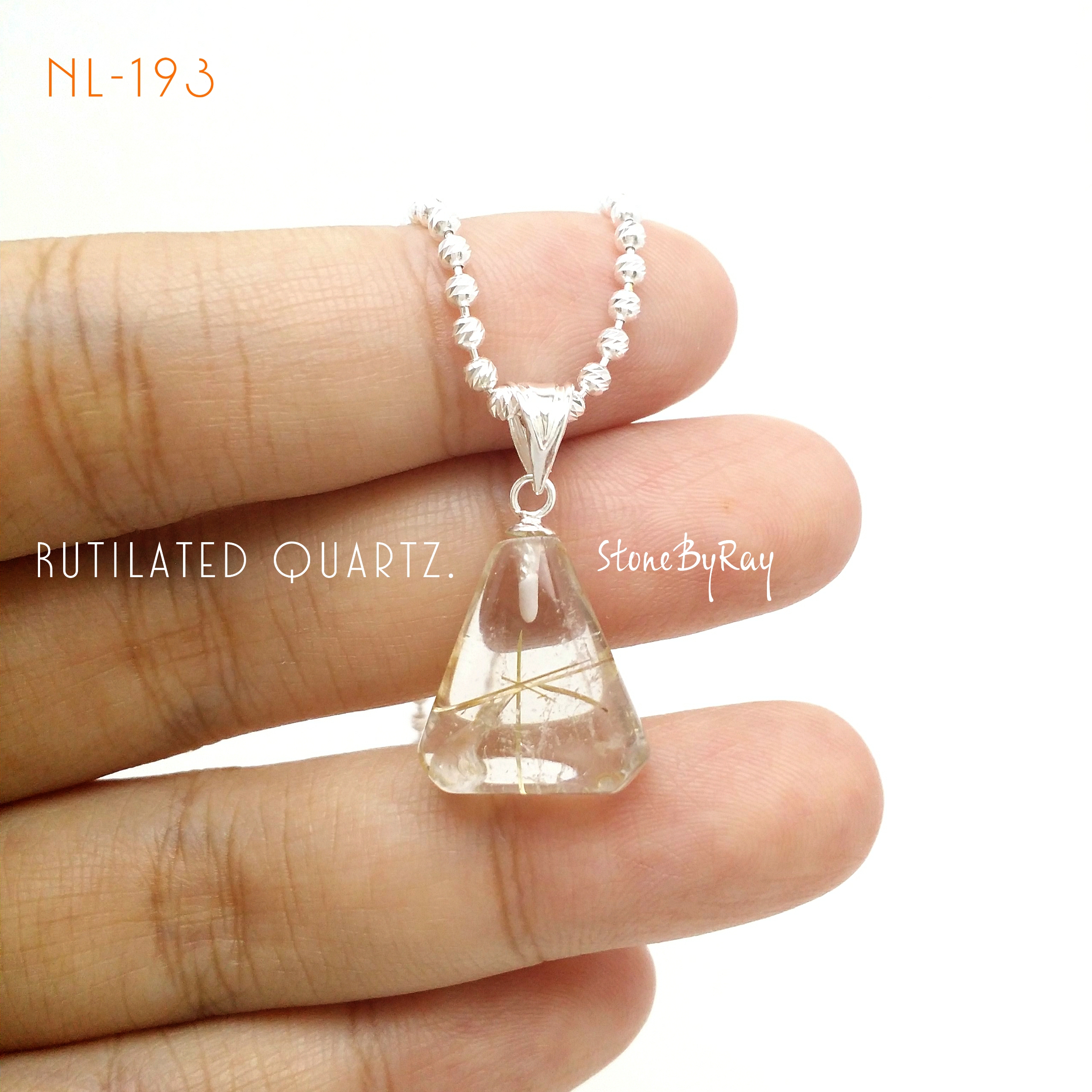 สร้อยคอเงินกับจี้เงินหินไหมทอง NL-193