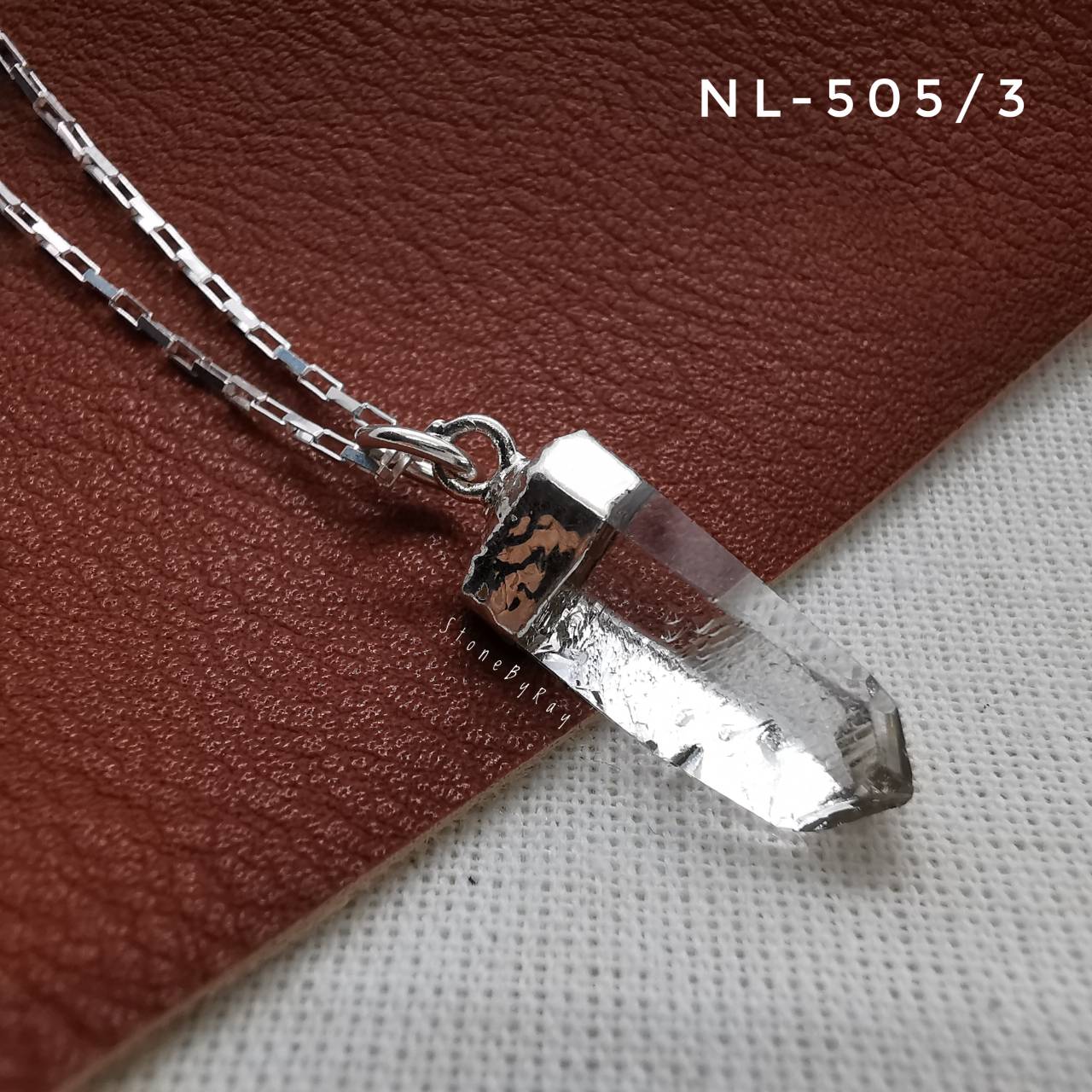 สร้อยคอเงินจี้หินคริสตัลควอตซ์ผลึกธรรมชาติ Crystal Quartz