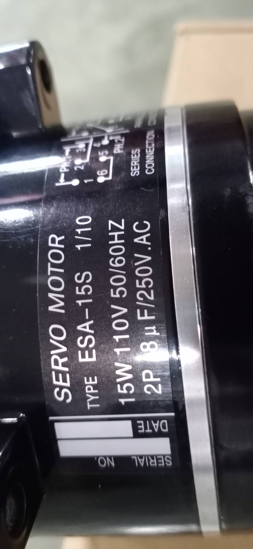 SERVO MOTOR TYPE ESA-15S 1/10 15W 110V 50/60HZ 2P 8u f/250V AC