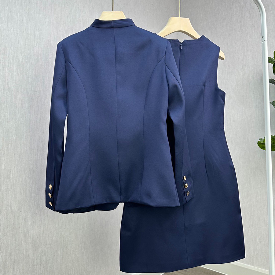 kudapy Set blazer +dress เซ็ตเข้าชุดสีกรมท่าเรียบหรู ใส่สบาย สไตล์ working woman