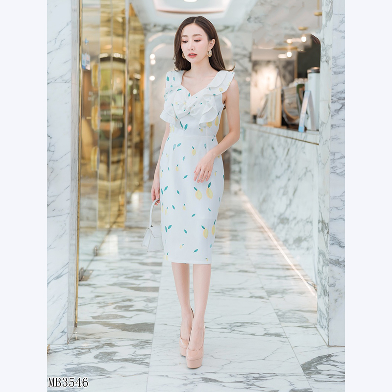 kudapy เดรสสั้นสีขาว แขนกุดทรงโบว์ดด๊สุภาพเรียบร้อยใส่่สบายตัว