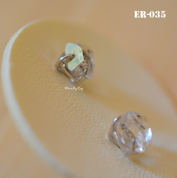 ต่างหูเงินหินเฮอร์คิเมอร์Herkimer Diamond