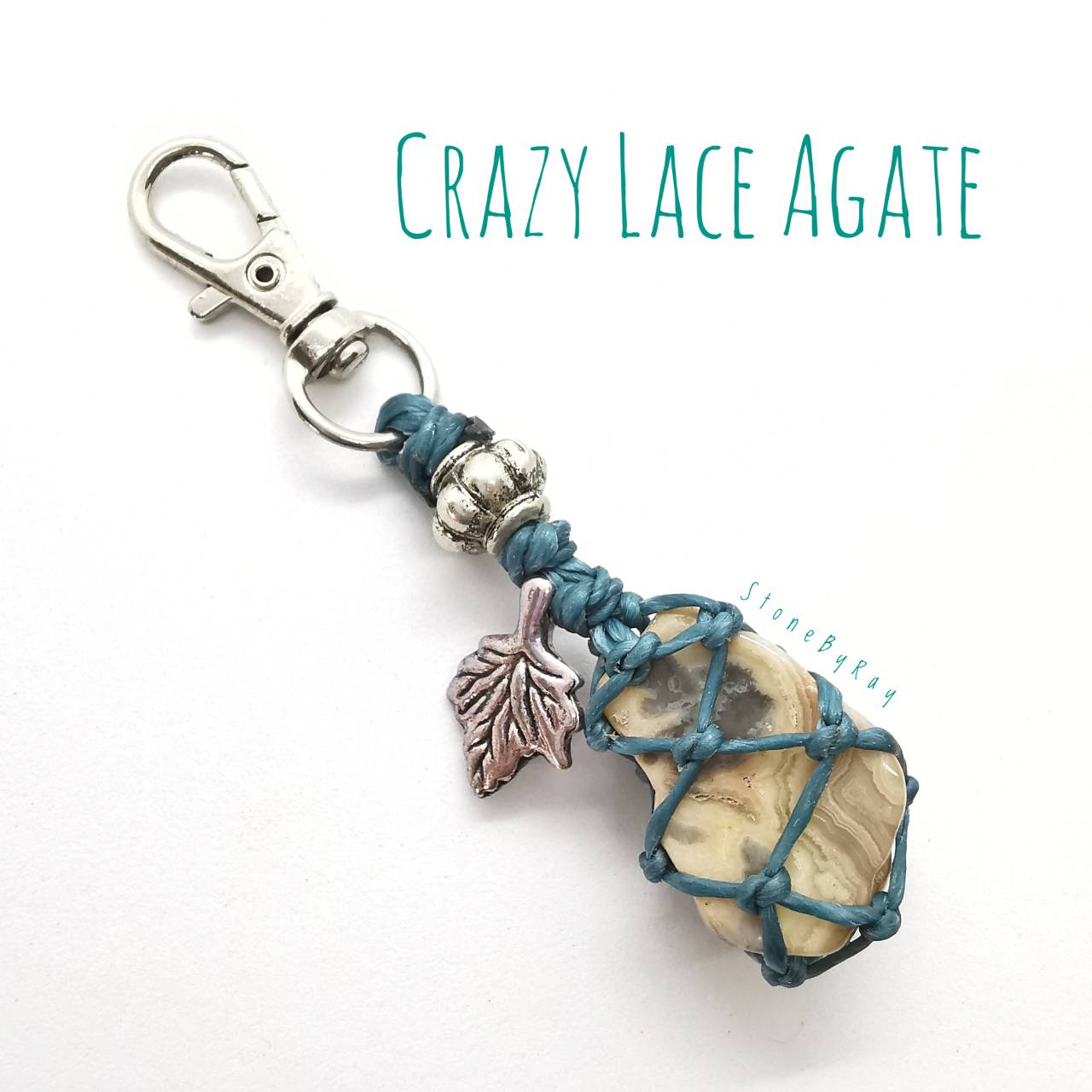 พวงกุญแจหินเครซี่เลสอาเกต (Crazy Lace Agate)
