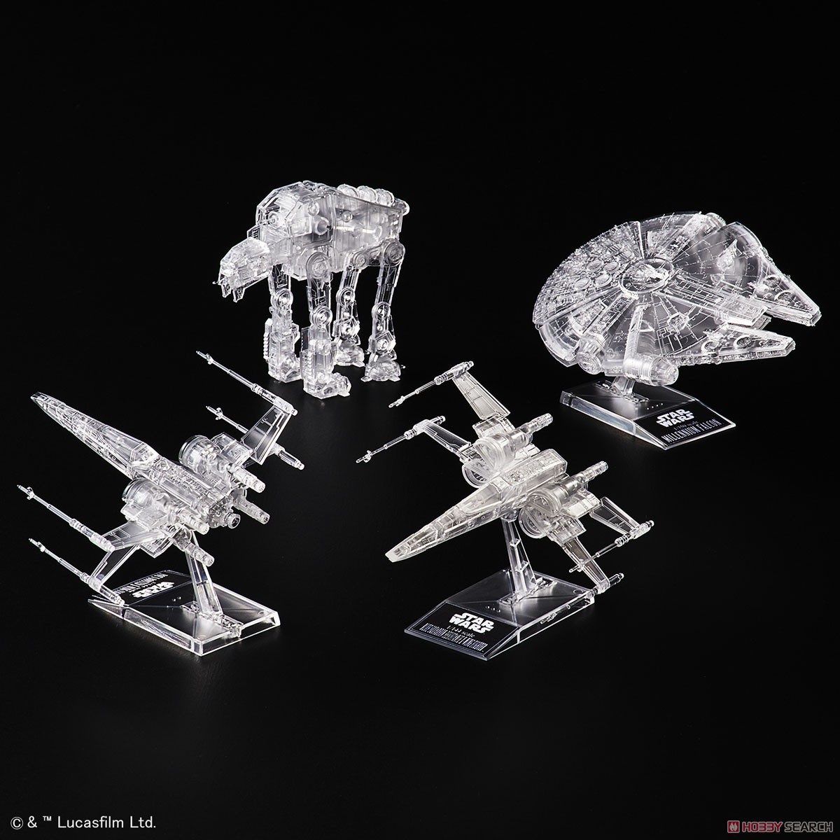 4573102589194 1/144 & 1/350 & 1/540 STAR WARS: THE LAST JEDI CLEAR VEHICLE SET