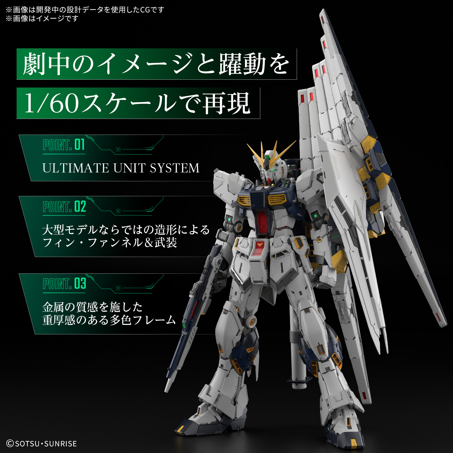 preorderเดือน 1/2026 สินค้าห้ามสั่งร่วมกับรายการอื่นครับ Bandai 4573102691910 PG UNLEASHED 1/60 ν GUNDAM