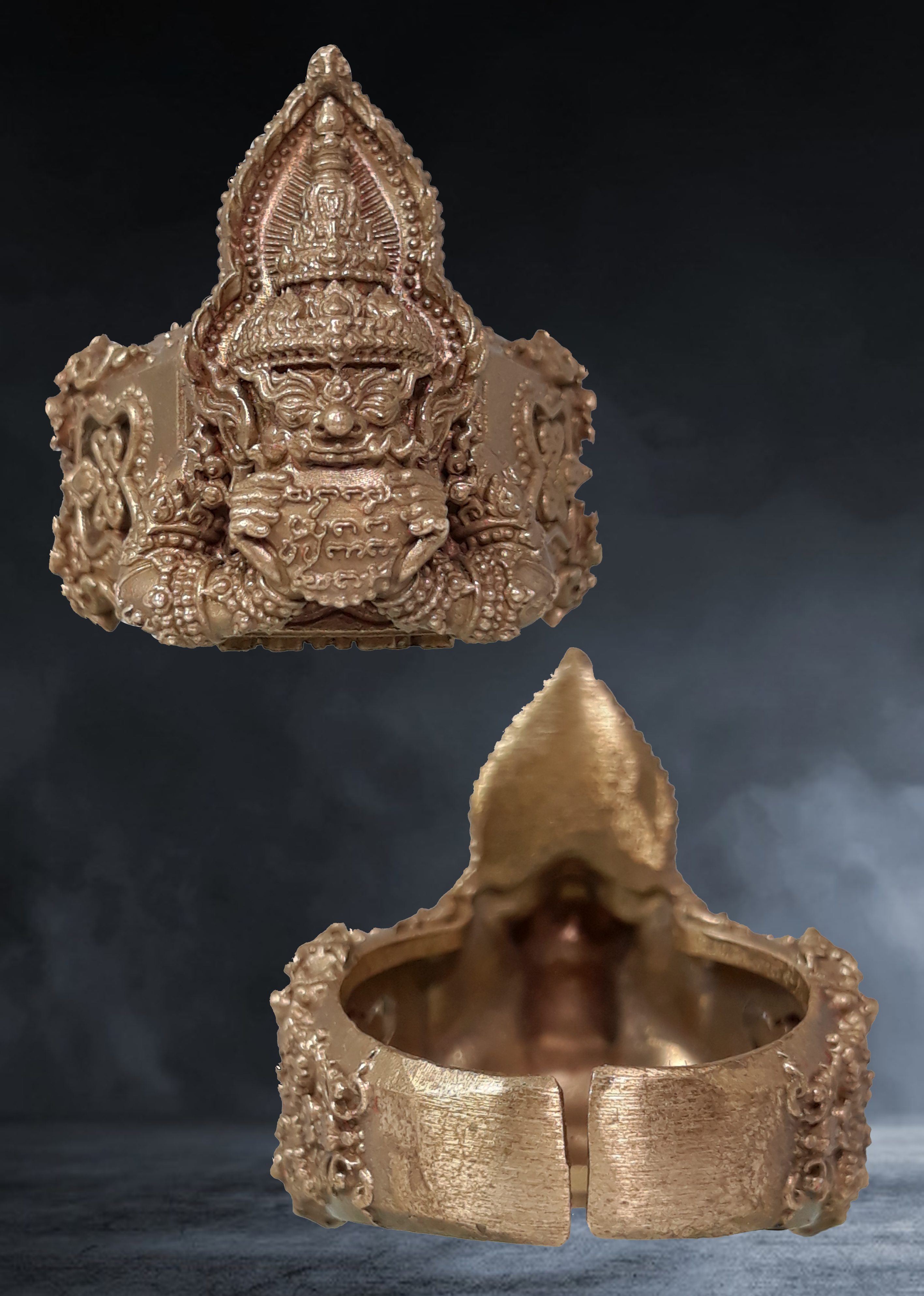 แหวนราหู วัดศรีษะทอง จ.นครปฐม รุ่นบูรณะอุโบสถวัดศรีษะทอง เนื้อทองเหลือง ปี ๒๕๕๙